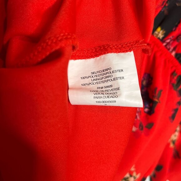 Gianni Bini Dress Womens Small Mini Floral Boho Cottage Red Casual Work GB Flare - Picture 9 of 12